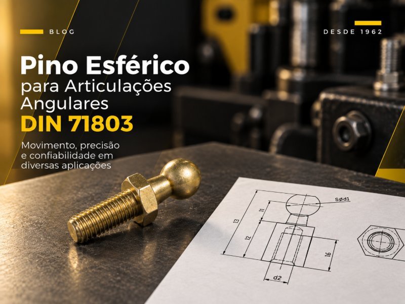 Pino esférico DIN 71803: o guia completo do ball stud que garante precisão em articulações angulares