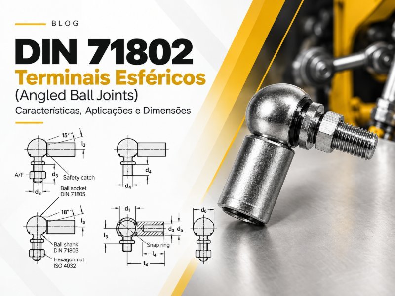 Terminais esféricos angulares DIN 71802 (angled ball joints): o guia completo para especificar com precisão