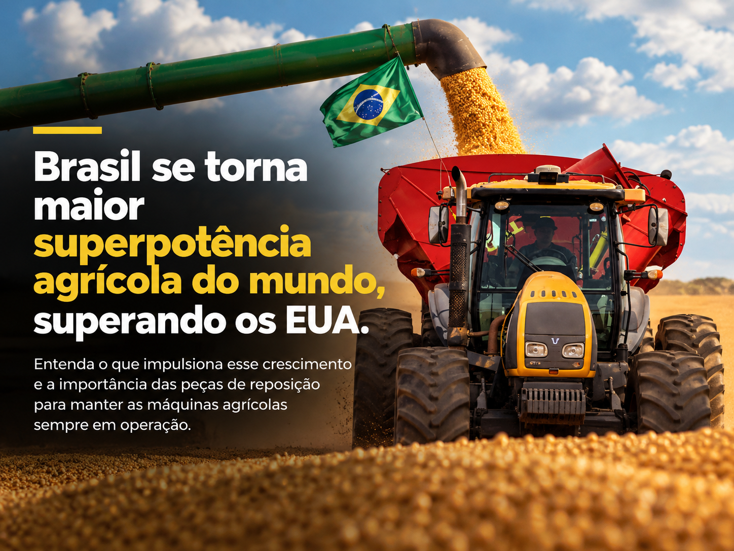 Brasil avança sobre os EUA no agro: peças para máquinas agrícolas